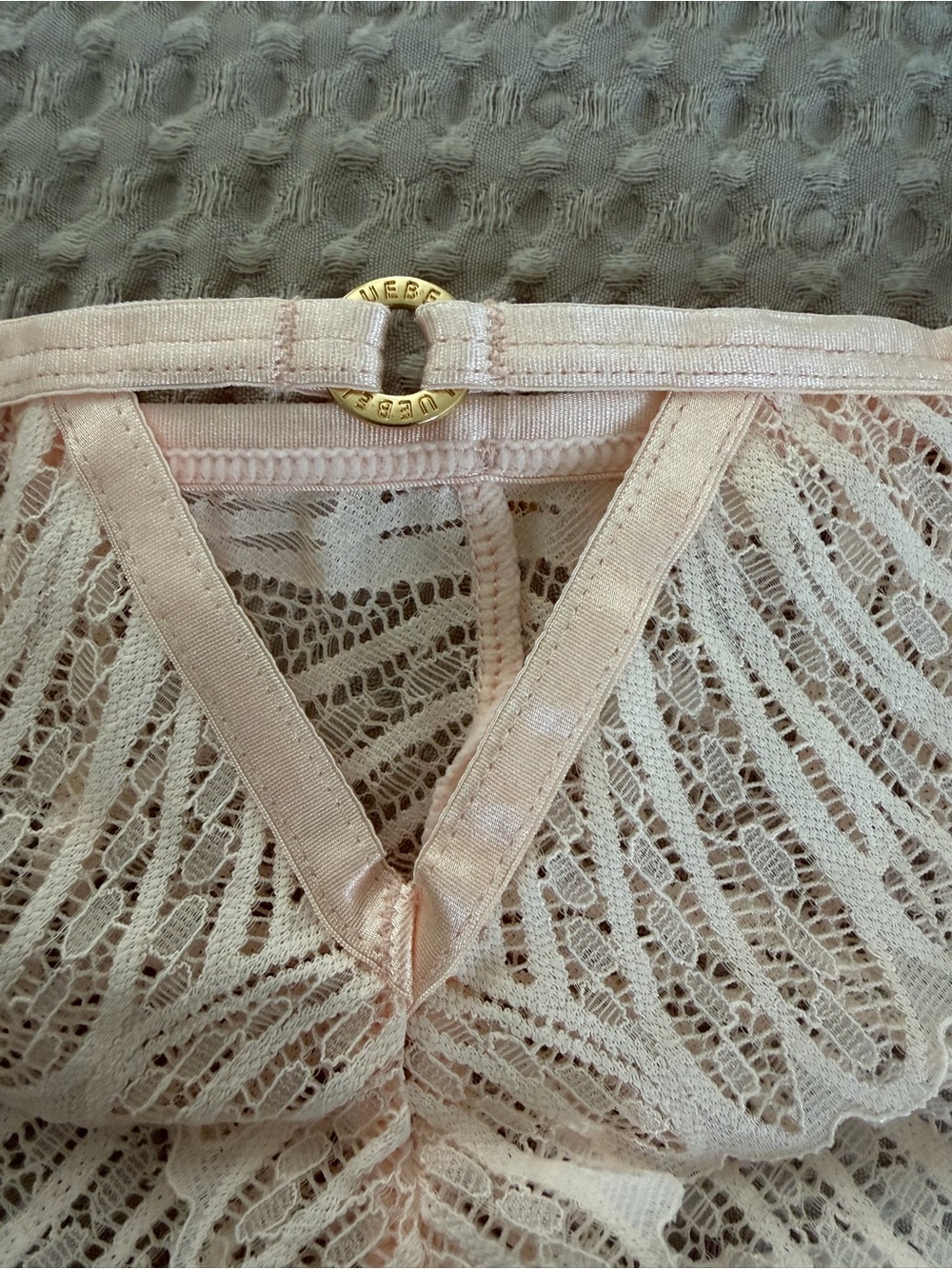 Bluebella Peyton Lace Thong Pearl Pink - Picture 5 of 9
